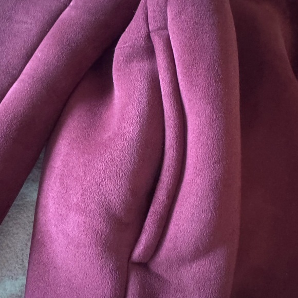 Coaco New York womens burgundy coat faux fur lined trim size S. - Picture 5 of 13